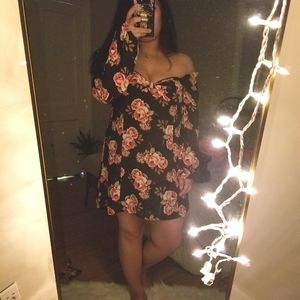 Off shoulder rose dress
